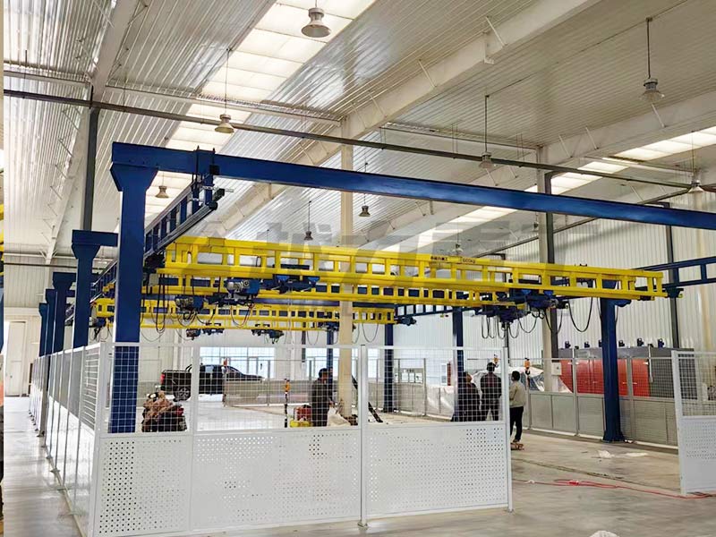 越力重工KBK起重机在河北石家庄机械制造生产线安装现场